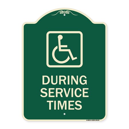 Signmission During Service Times With Graphic Heavy-Gauge Aluminum Architectural Sign, 24" x 18", G-1824-24119 A-DES-G-1824-24119